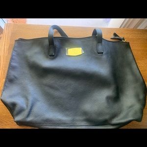 NWT Joy Mangano Black Leather Bag